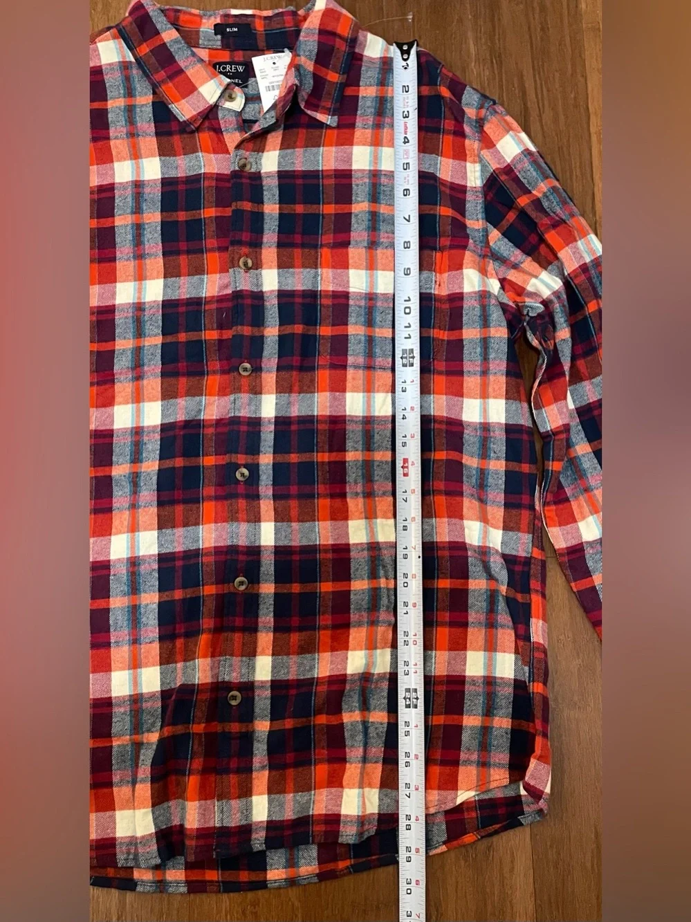 J Crew Flannel Shirt NWT Mens XL Slim Fit Red Blue